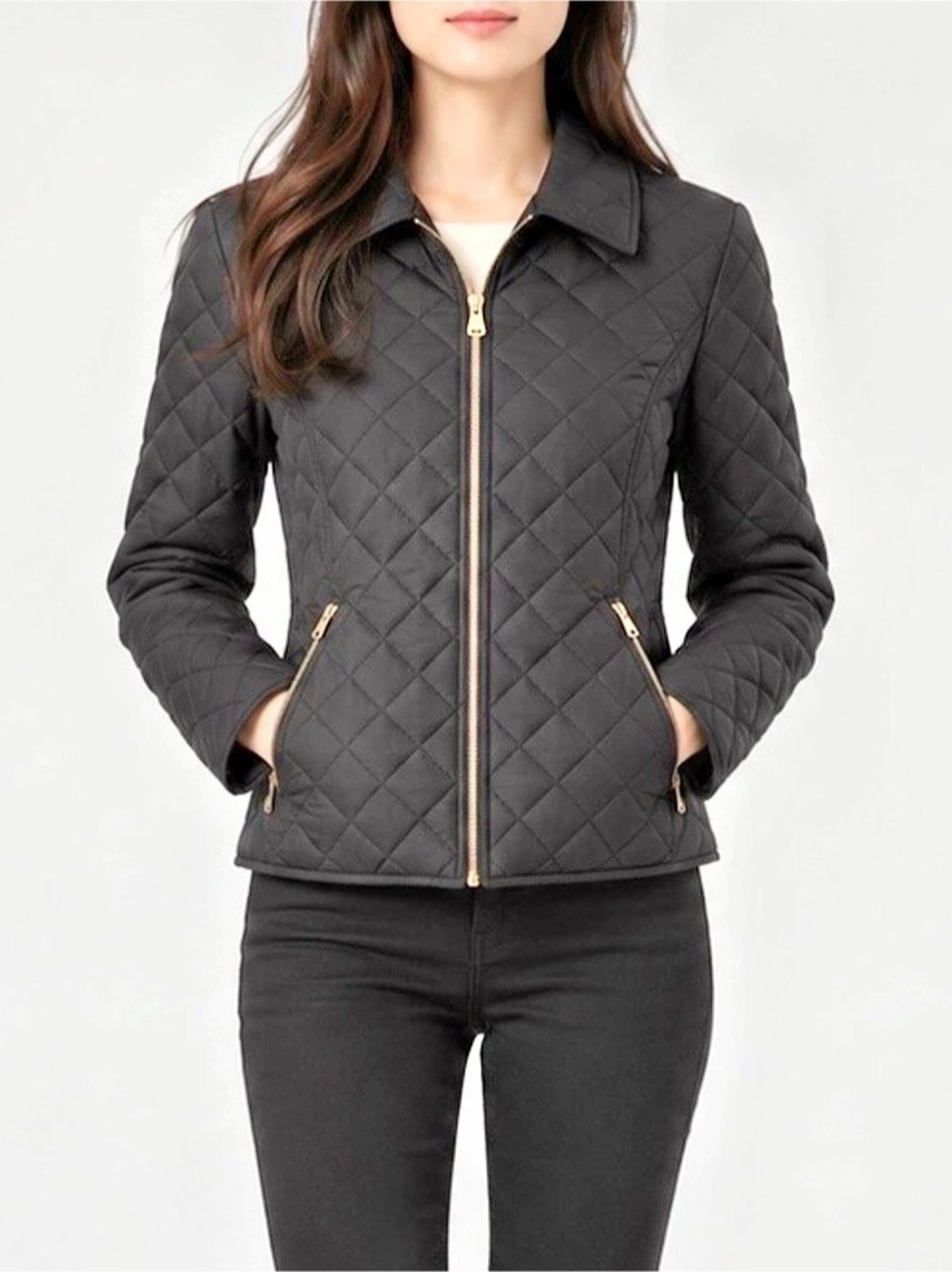 Women's Black Quilted Jacket Like New
